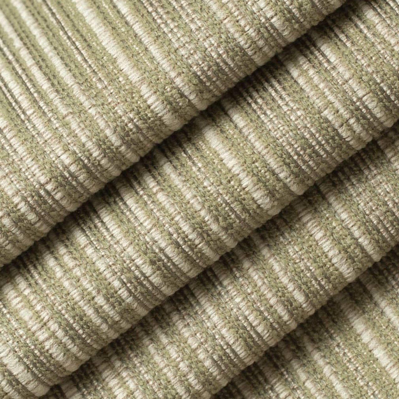 Green Stain Resistant Performance Pet Friendly Small Scale Stripe Woven Pattern Upholstery Fabric by The Yard - SKU: Foley Willow